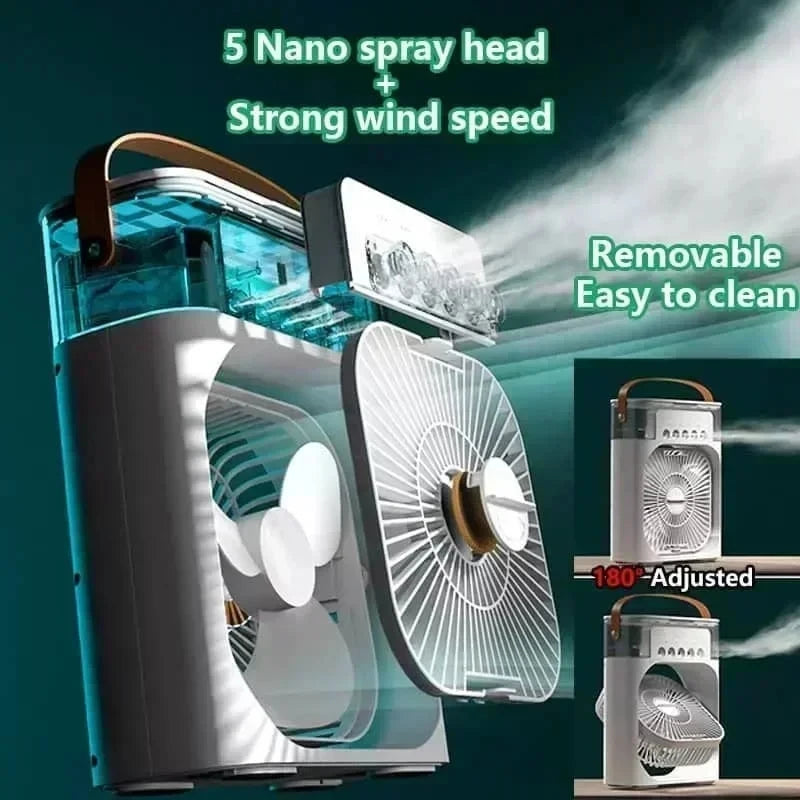 CoolMist Pro™ | Mini Climatizador Portátil 3 em 1 com Névoa Refrescante