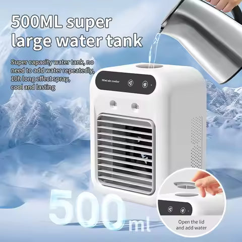 CoolMist Pro™ | Mini Climatizador Portátil 3 em 1 com Névoa Refrescante